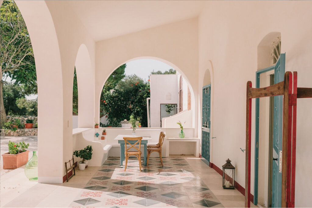 Masseria Cantrapa veranda post lavori esterni archi interior design Ostuni - Studio archRodio