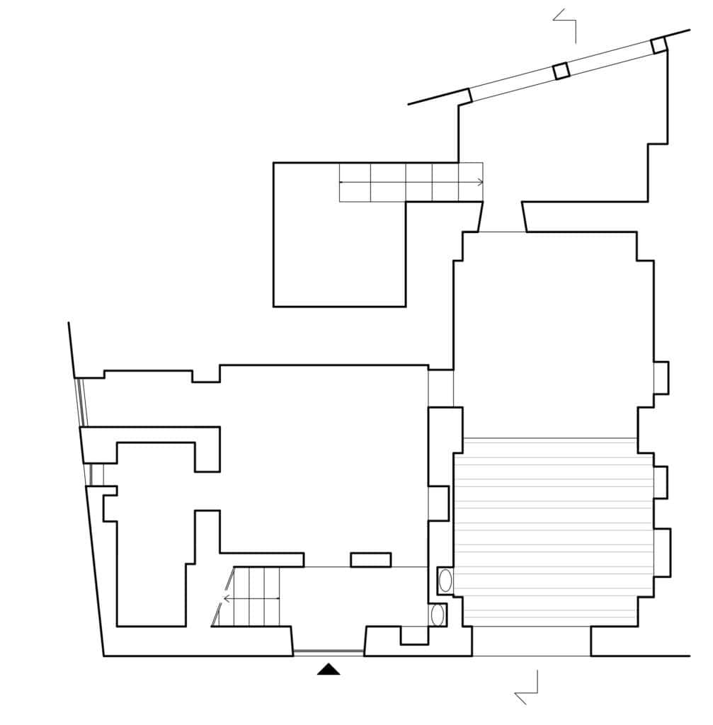 Pianta dettagliata del layout del Palazzo TD a scopo architettonico.